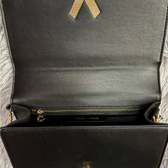 Valentino Orlandi Black Diamond Quilted Crossbody Shoulder Bag Clutch V-2003 - Picture 3 of 3